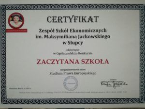 Grafika przedstawia certyfikat „Zaczytana szkoła”